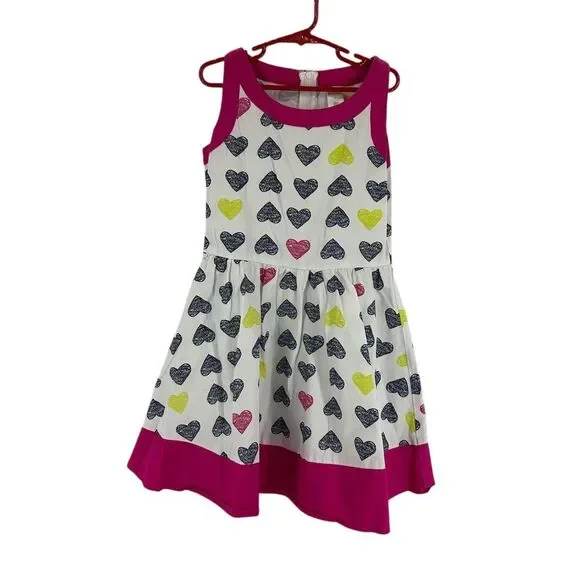 Gymboree Girls Heart Print Sundress Size 8 Multicolor Summer Dress - Picture 3 of 5